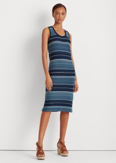 Vestidos Ralph Lauren Mujer Azules / Multicolor - Striped Sleeveless - SMTCZ4267